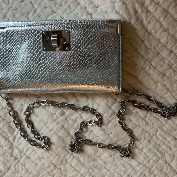 New Silver White House Black Market Clutch chain strap - Picture 5 of 5
